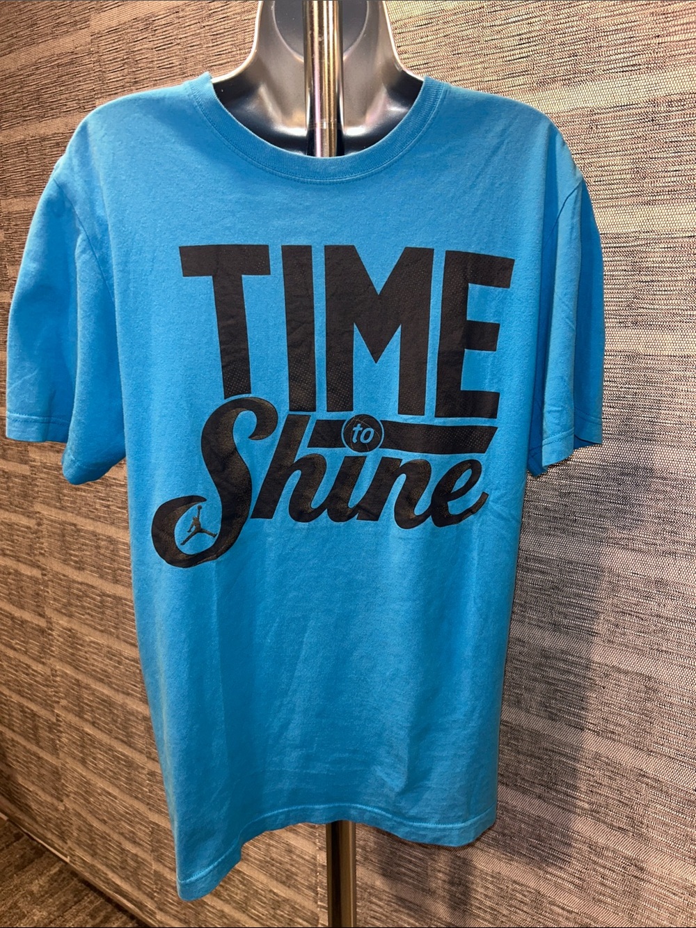 Jordan Men's 'Time to Shine' Graphic Tee - Blue with Black Print